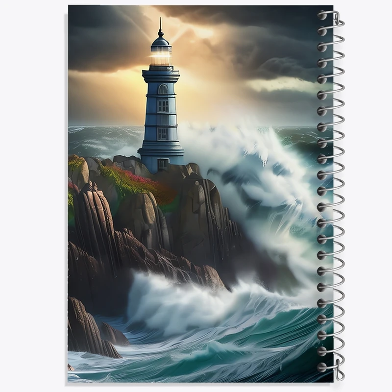 دفتر طراحی 50 برگ خندالو طرح فانوس دریایی کد F2874