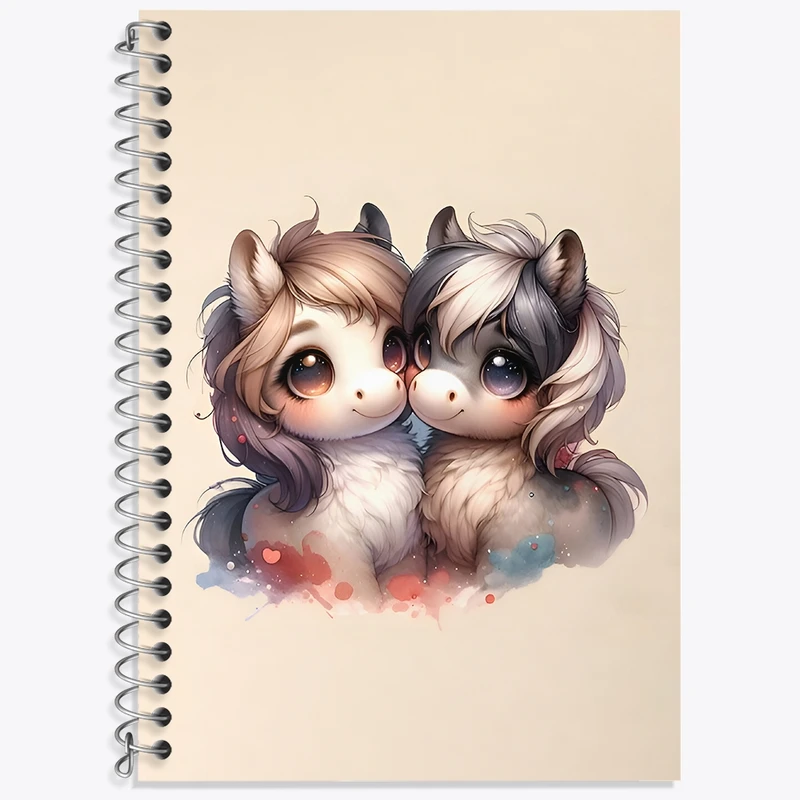 دفتر زبان 50 برگ خندالو مدل سه خط طرح اسب های کوچولو کد N6493