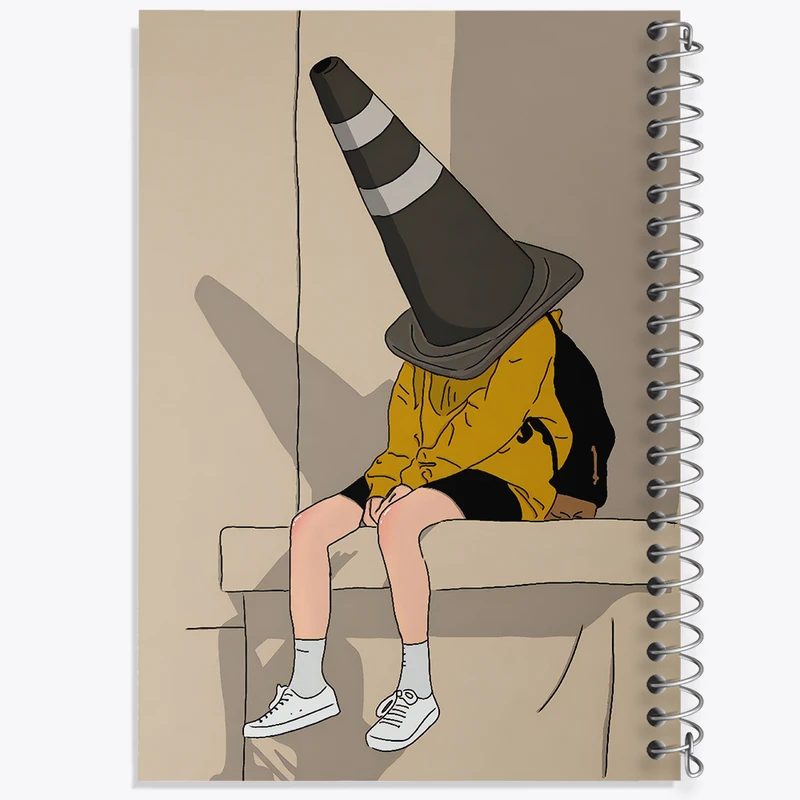 دفتر مشق 50 برگ خندالو طرح پسرانه مینیمال کد F3243