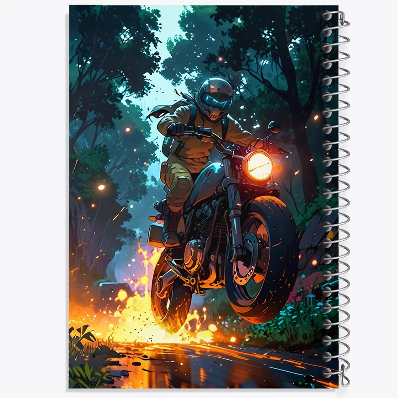 دفتر مشق 100 برگ خندالو طرح موتوسواری در جنگل کد F4105