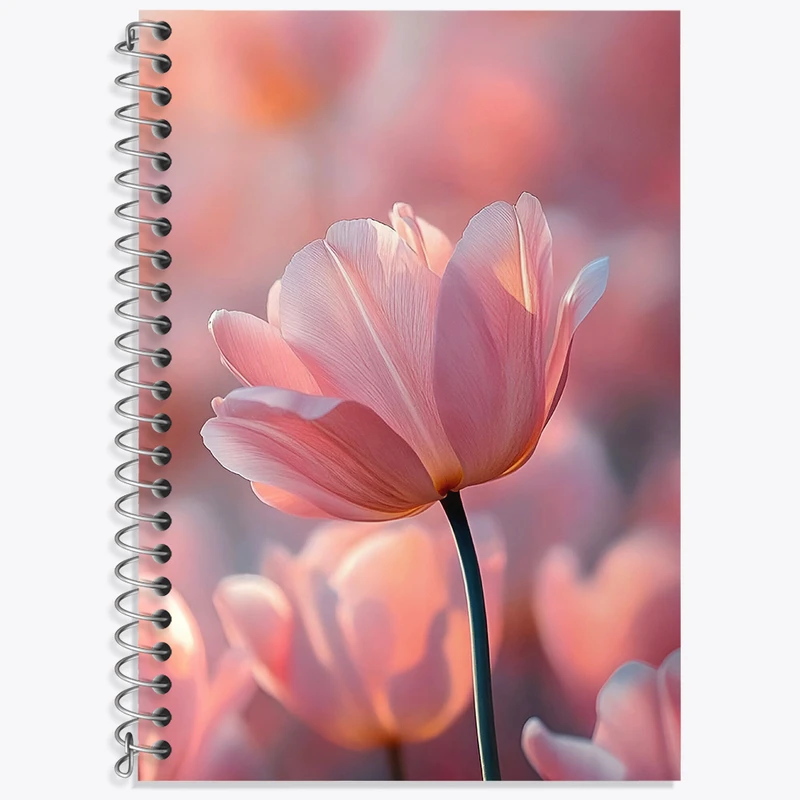 دفتر زبان دوخط 50 برگ خندالو طرح گل لاله کد N6908