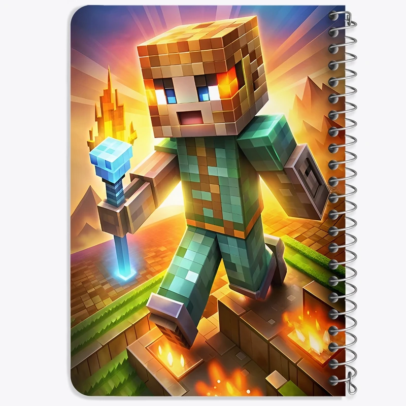 دفتر یادداشت 50 برگ خندالو طرح ماینکرافت (Minecraft) کد F12059
