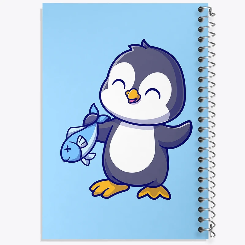 دفتر طراحی 50 برگ خندالو طرح  حیوانات بامزه پنگوئن کد 25437