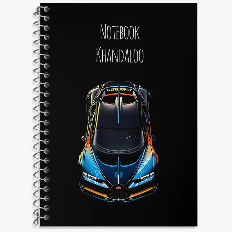 دفتر لغت 50 برگ خندالو طرح ماشین اسپرت(Bugatti Chiron) کد N7507