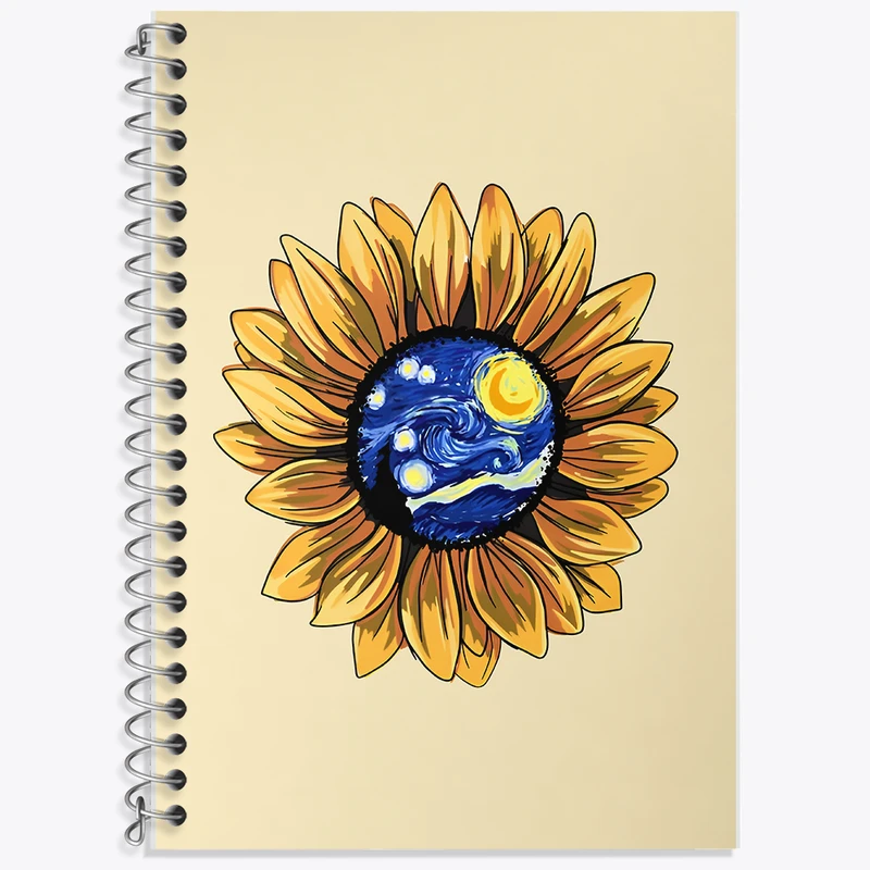 دفتر نت موسیقی 50 برگ خندالو طرح گل آفتابگردان ونسان ونگوگ کد F12857