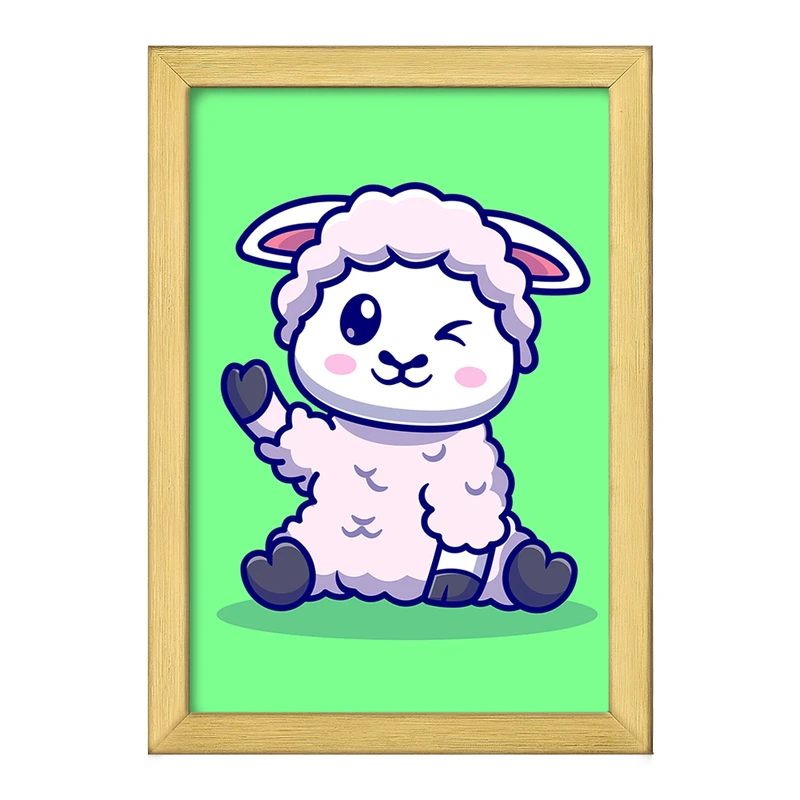 تابلو خندالو طرح  حیوانات بامزه گوسفند کد 25441