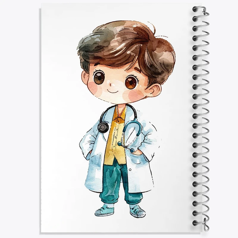 دفتر طراحی 50 برگ خندالو طرح پزشک و پرستار کودکانه کد 36510