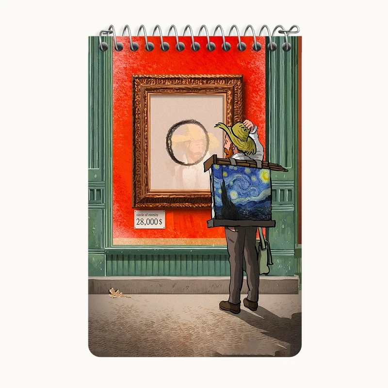 دفتر یادداشت 50 برگ خندالو طرح ونسان ونگوگ کد F8811