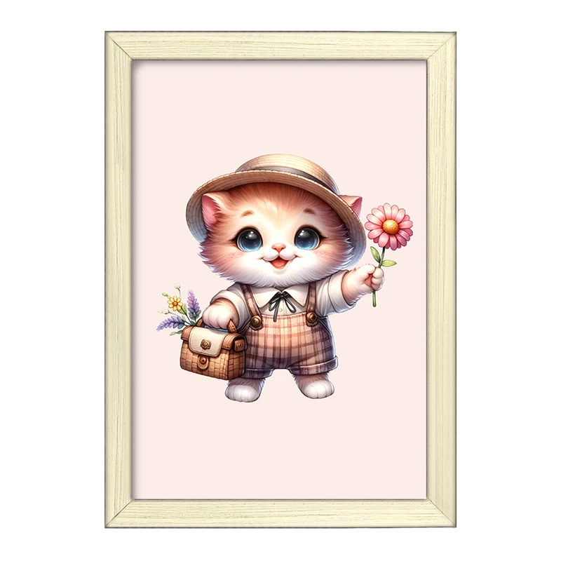 تابلو خندالو طرح گربه بامزه کد F5416