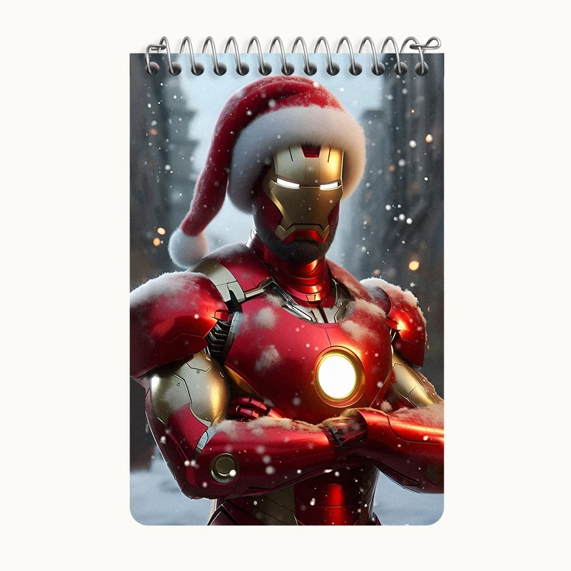 دفتر یادداشت 50 برگ خندالو طرح مرد آهنی بابانوئل مارول (Marvel) کد F8099