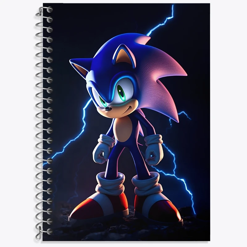 دفتر زبان 50 برگ خندالو مدل سه خط طرح سونیک (Sonic) کد N7690