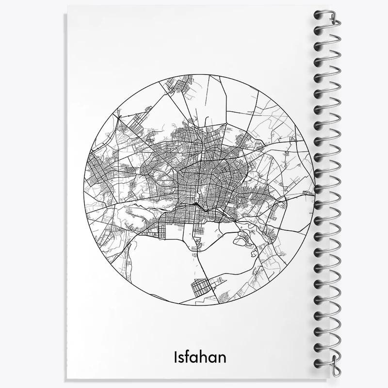 دفتر طراحی 50 برگ خندالو طرح نقشه شهر اصفهان کد F1710