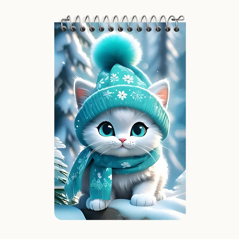 دفتر یادداشت 50 برگ خندالو طرح گربه کیوت کد F7274