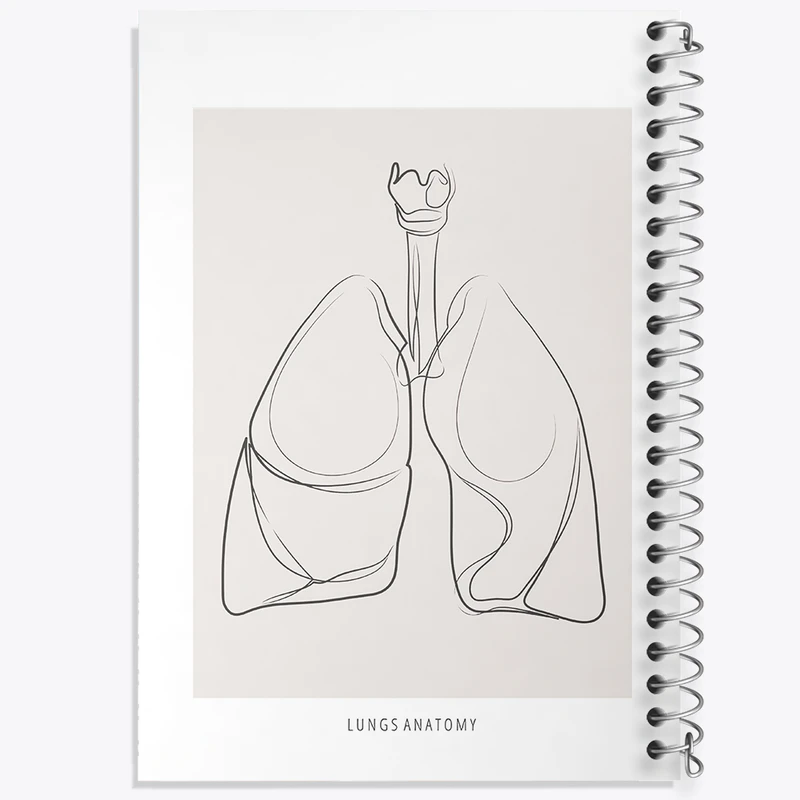 دفتر مشق 100 برگ خندالو طرح آناتومی ریه ها (Lungs Anatomy) کد F13898