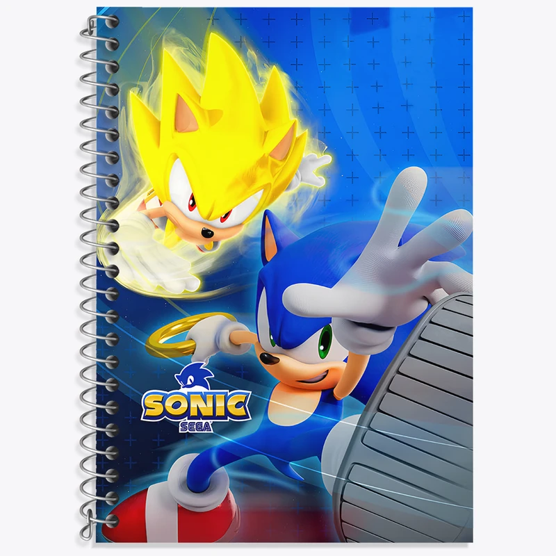 دفتر زبان 50 برگ خندالو مدل دو خط طرح سونیک (Sonic) کد N8247