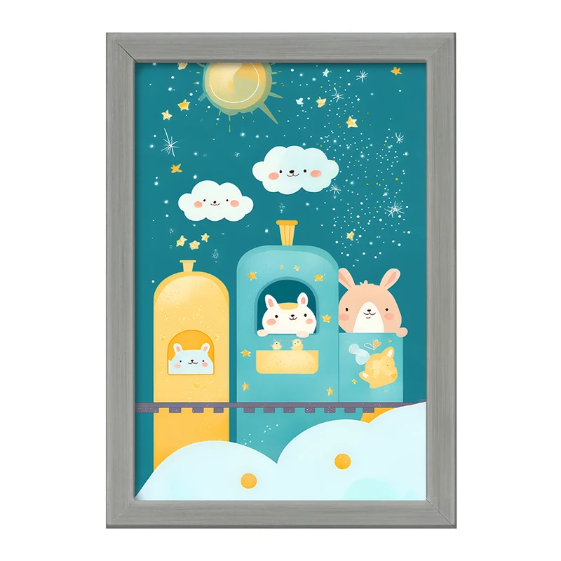 تابلو خندالو طرح قطار حیوانات کد F10940