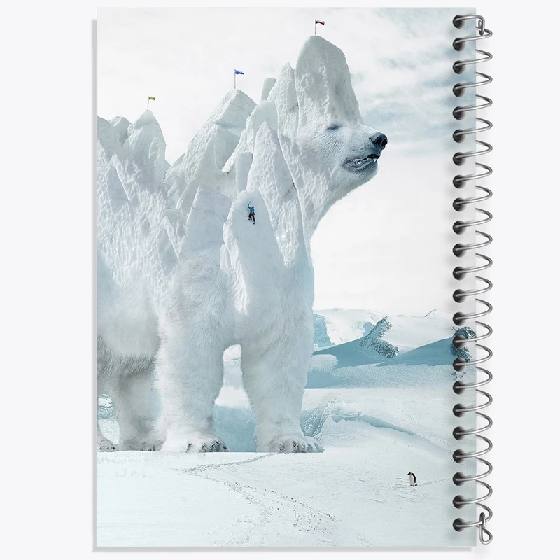 دفتر طراحی 50 برگ خندالو طرح خرس قطبی کد F37