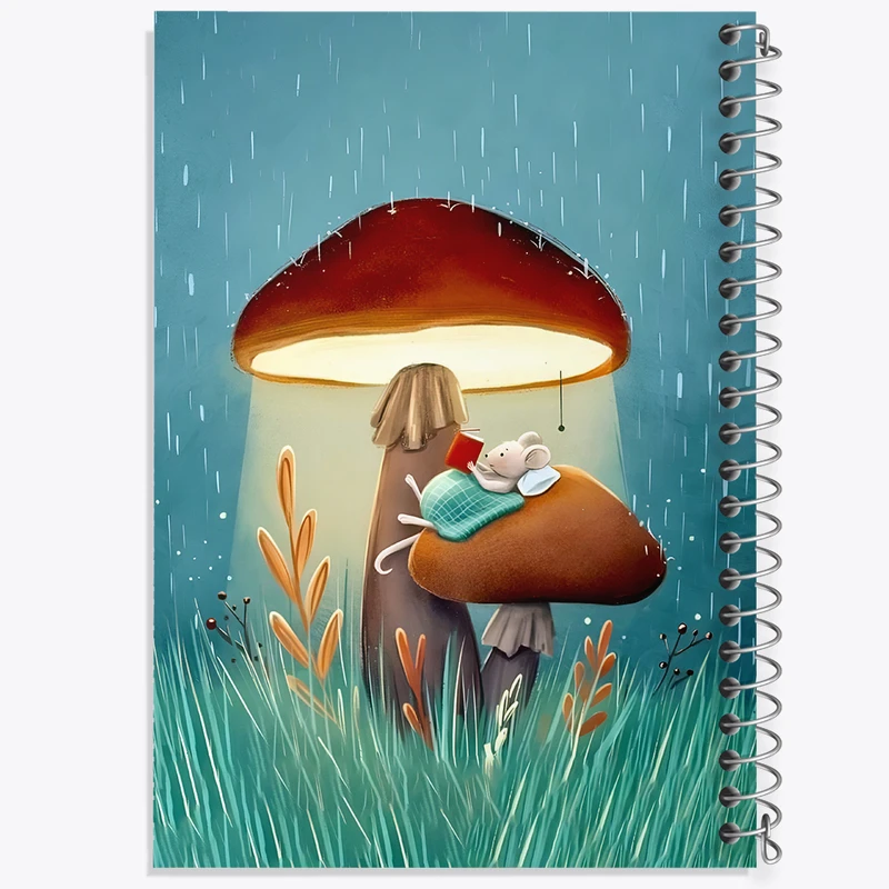 دفتر مشق 50 برگ خندالو طرح موش کتابخوان کد F8725