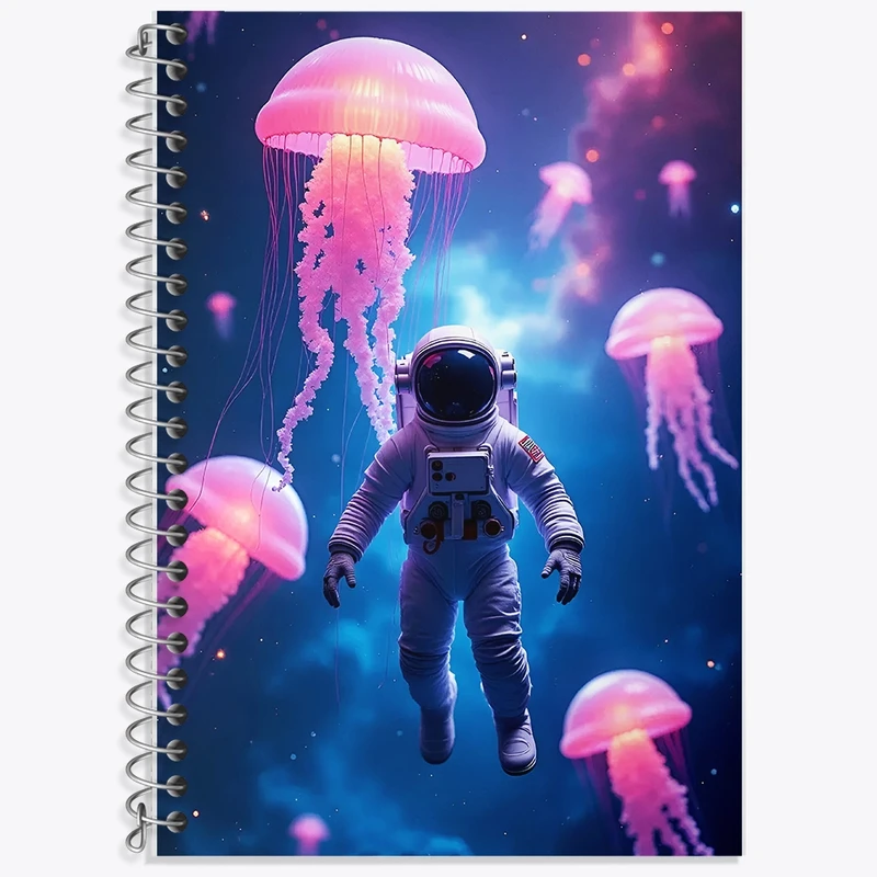 دفتر زبان 50 برگ خندالو مدل سه خط طرح فضانورد کد F10083