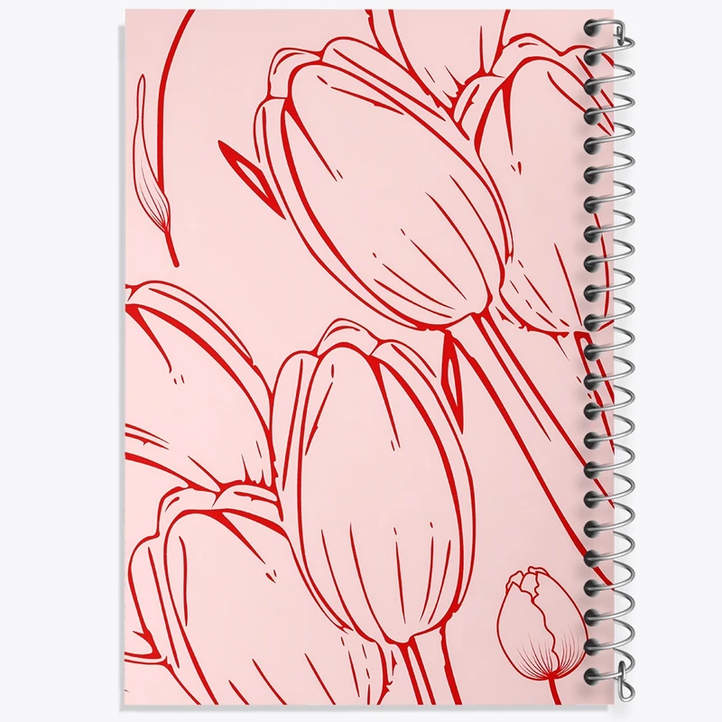 دفتر ژورنال نویسی 50 برگ خندالو مدل نقطه ای طرح گل لاله کد N6049