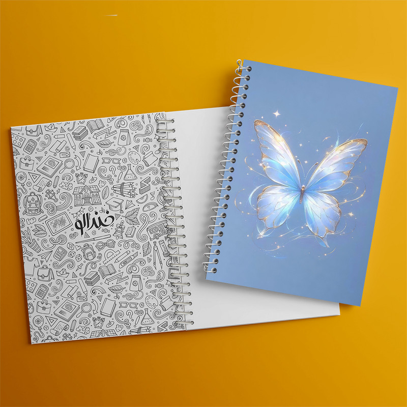 دفتر مشق 100 برگ خندالو طرح پروانه کد N7437