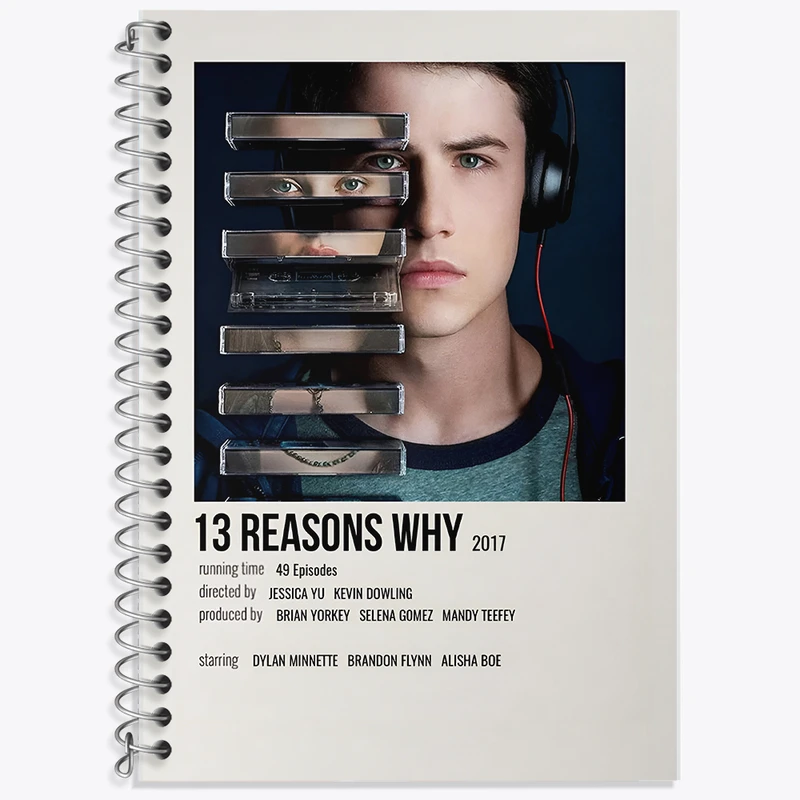 دفتر زبان دوخط 50 برگ خندالو طرح 13 Reasons Why کد F13374