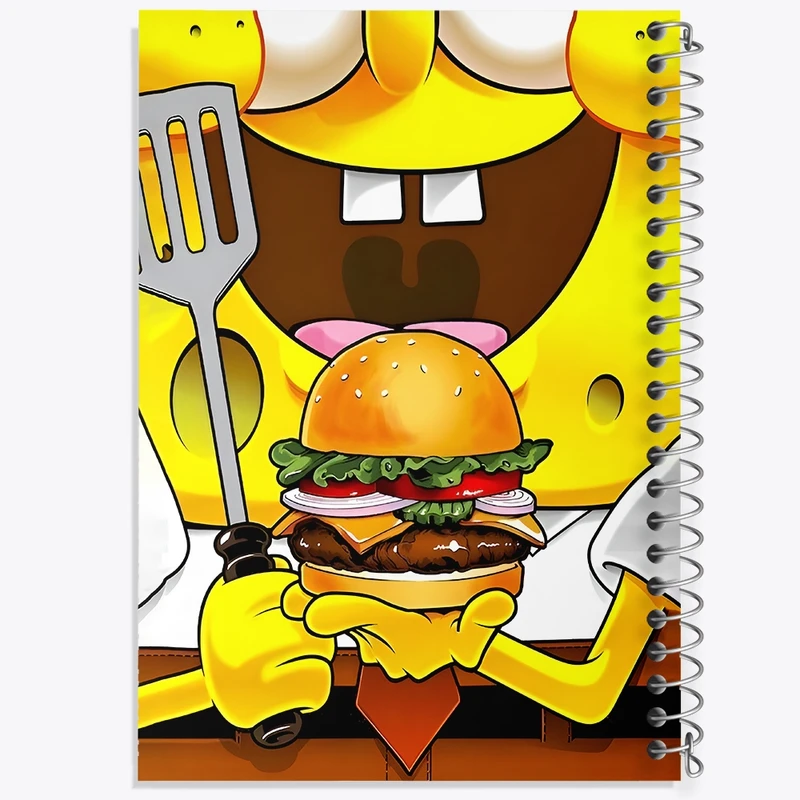 دفتر طراحی 50 برگ خندالو طرح همبرگر باب اسفنجی کد F10573