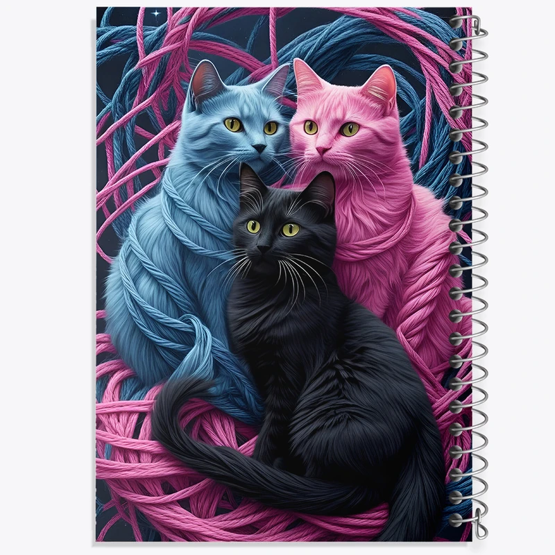 دفتر مشق 50 برگ خندالو طرح گربه های رنگی کد F10056