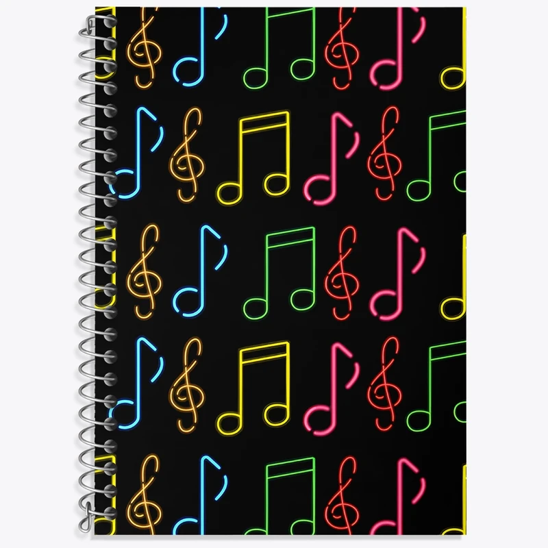 دفتر زبان 50 برگ خندالو مدل سه خط طرح نت موسیقی کد N8076