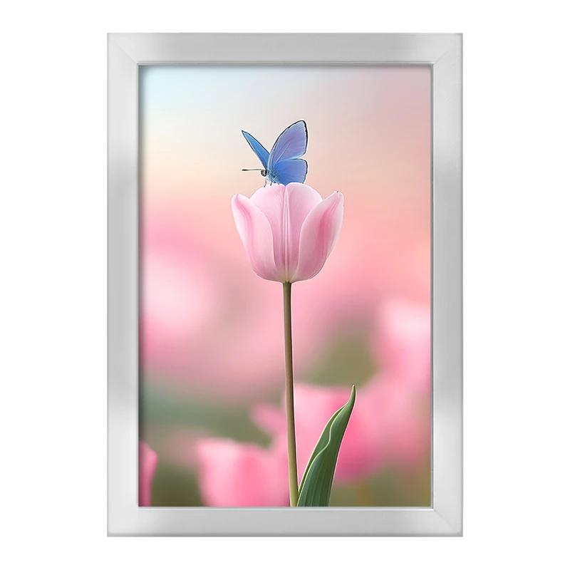 تابلو خندالو طرح گل لاله و پروانه کد F11195