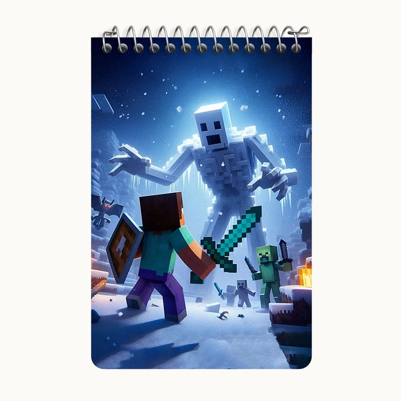 دفتر یادداشت 50 برگ خندالو طرح ماینکرافت (Minecraft) کد F3538