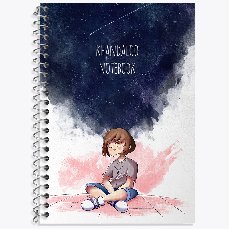 دفتر زبان 50 برگ خندالو مدل دو خط طرح دخترانه فانتزی کد N8180