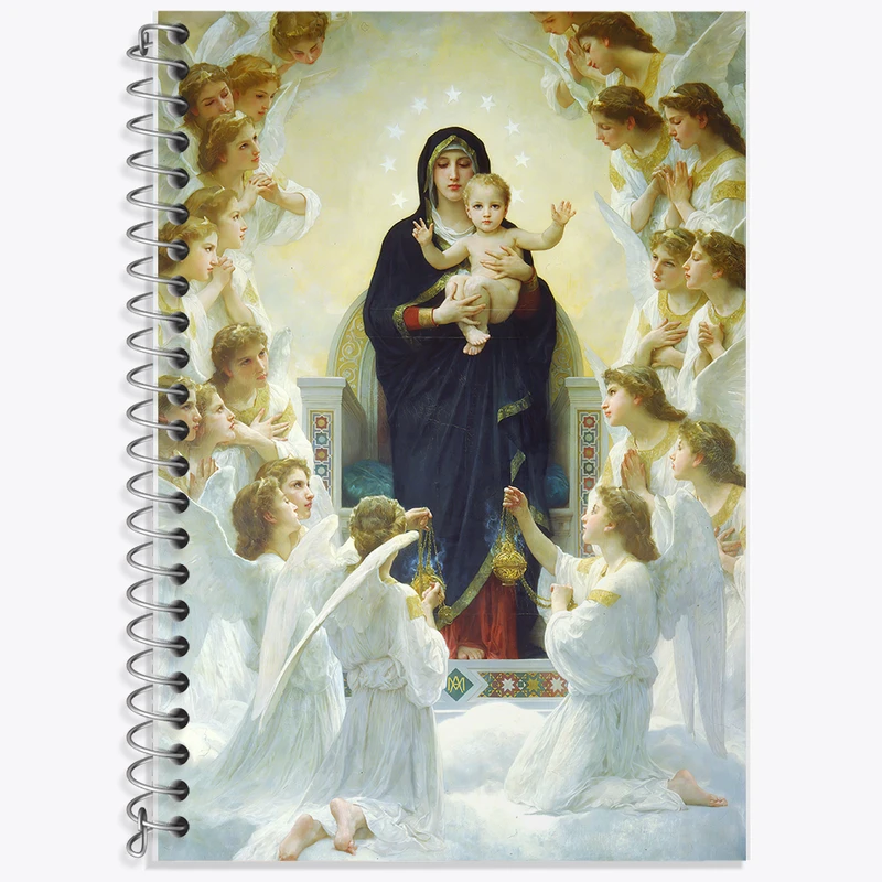 دفتر نت موسیقی 50 برگ خندالو طرح نقاشی باکره با فرشتگان اثر ویلیام بوگرو کد F12209