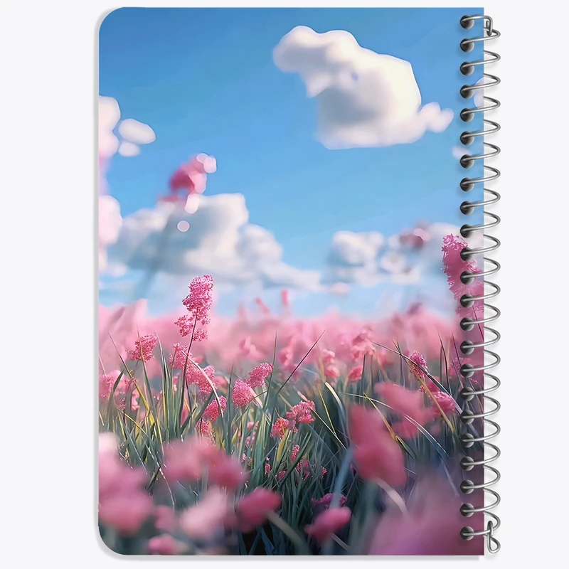 دفتر یادداشت 50 برگ خندالو طرح منظره گل صورتی کد N6130