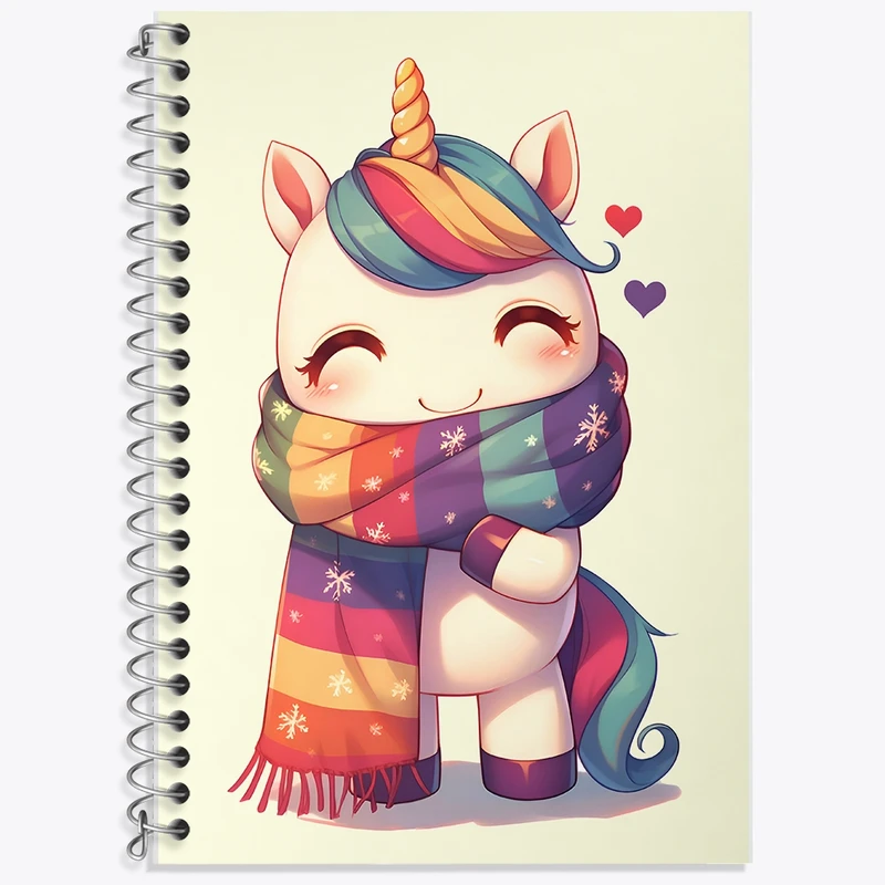 دفتر زبان 50 برگ خندالو مدل سه خط طرح اسب تک شاخ کد F9368