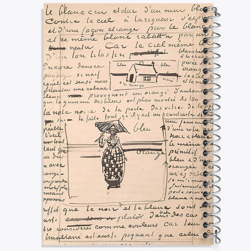 دفتر ژورنال نویسی 50 برگ خندالو مدل نقطه ای طرح دفتر طراحی ونسان ونگوگ (Van Gogh) کد N9372