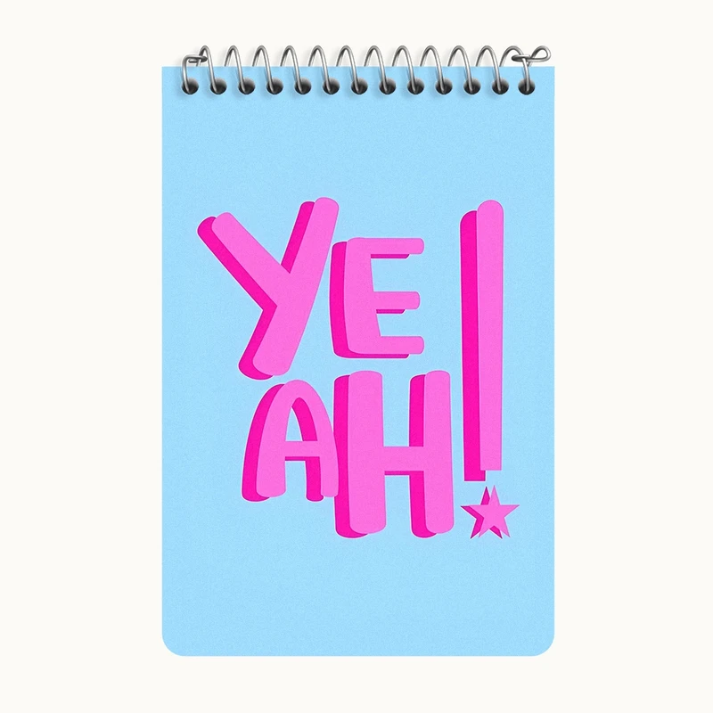 دفتر یادداشت 50 برگ خندالو طرح Yeah کد F4080