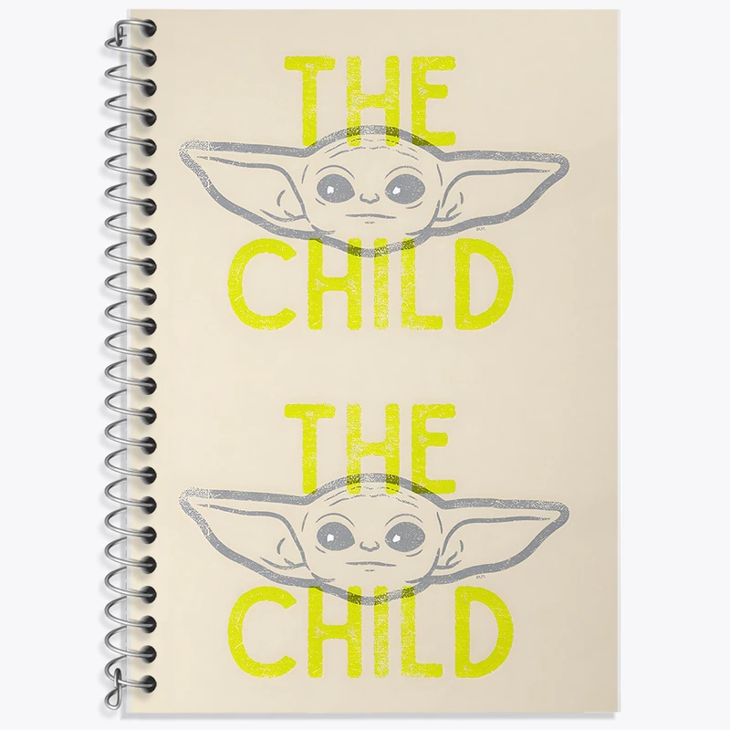 دفتر زبان 50 برگ خندالو مدل دو خط طرح بیبی یودا کد F9672