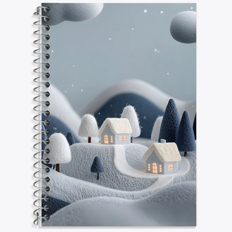 دفتر لغت 50 برگ خندالو طرح منظره برفی کد F10017