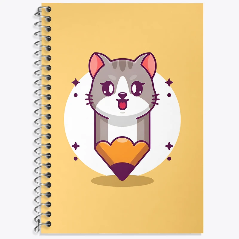 دفتر نت موسیقی 50 برگ خندالو طرح گربه مدادی کد N7146