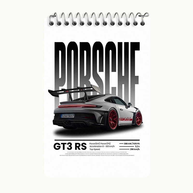 دفتر یادداشت 50 برگ خندالو طرح ماشین پورشه کد F10367