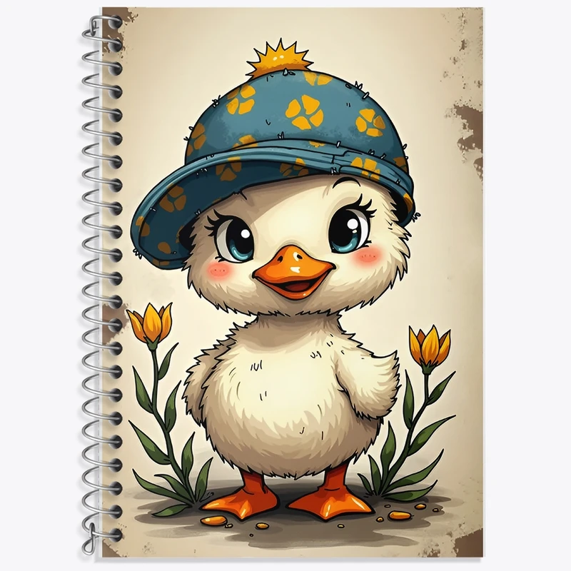 دفتر زبان 50 برگ خندالو مدل سه خط طرح اردک بامزه کد F10681