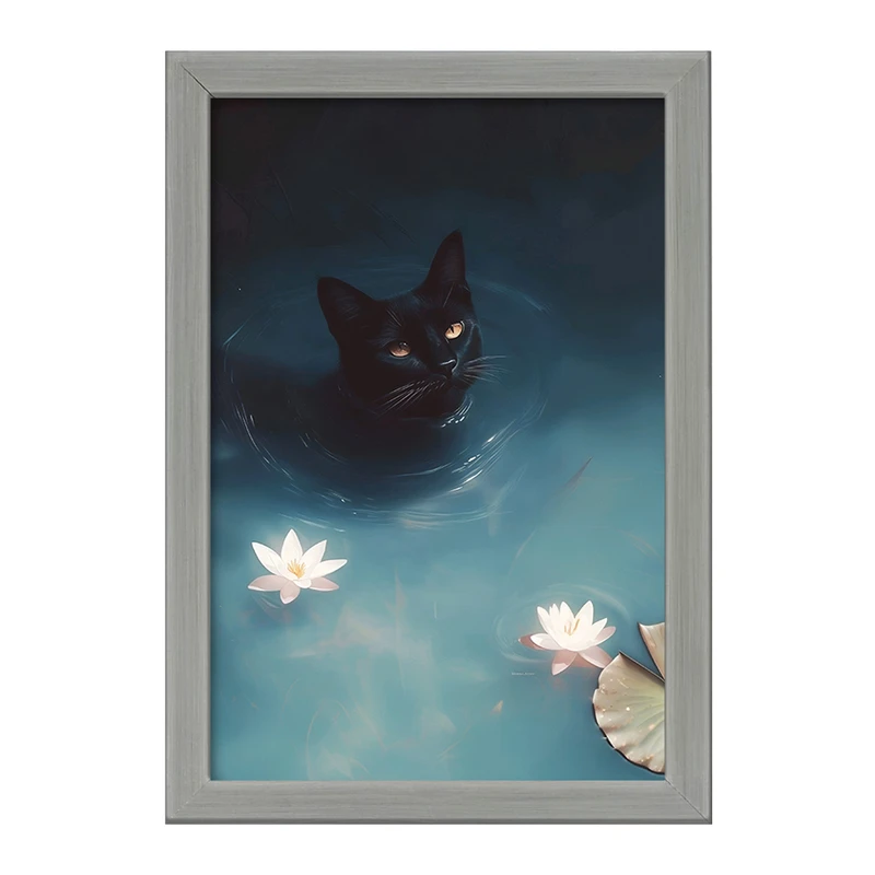 تابلو خندالو طرح گربه ی سیاه کد F10723