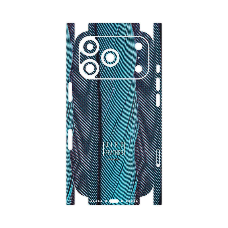 برچسب پوششی ماهوت مدل Turquoise feathers-FullSkin مناسب برای گوشی موبایل اپل iPhone 17 Pro