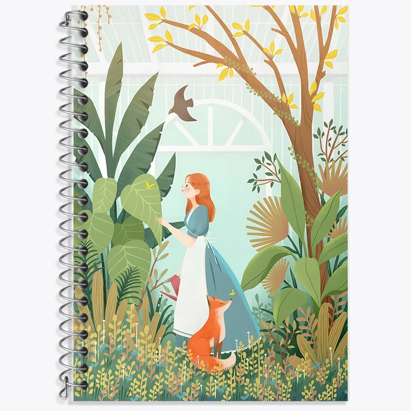 دفتر زبان 50 برگ خندالو مدل دو خط طرح دختر و روباه کد F11096