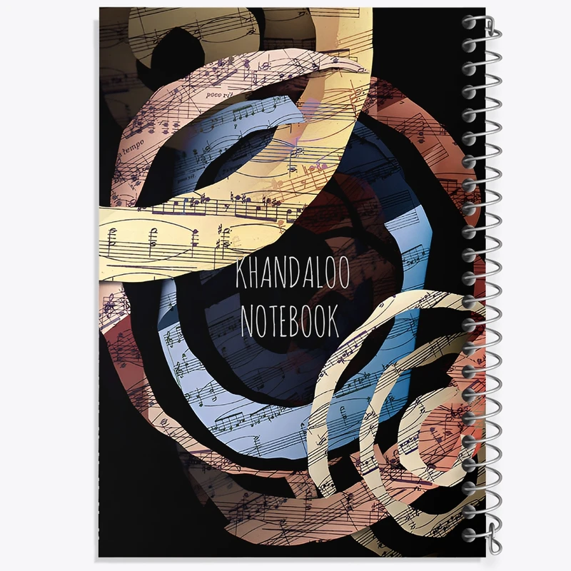 دفتر طراحی 50 برگ خندالو طرح نت موسیقی کد N8088