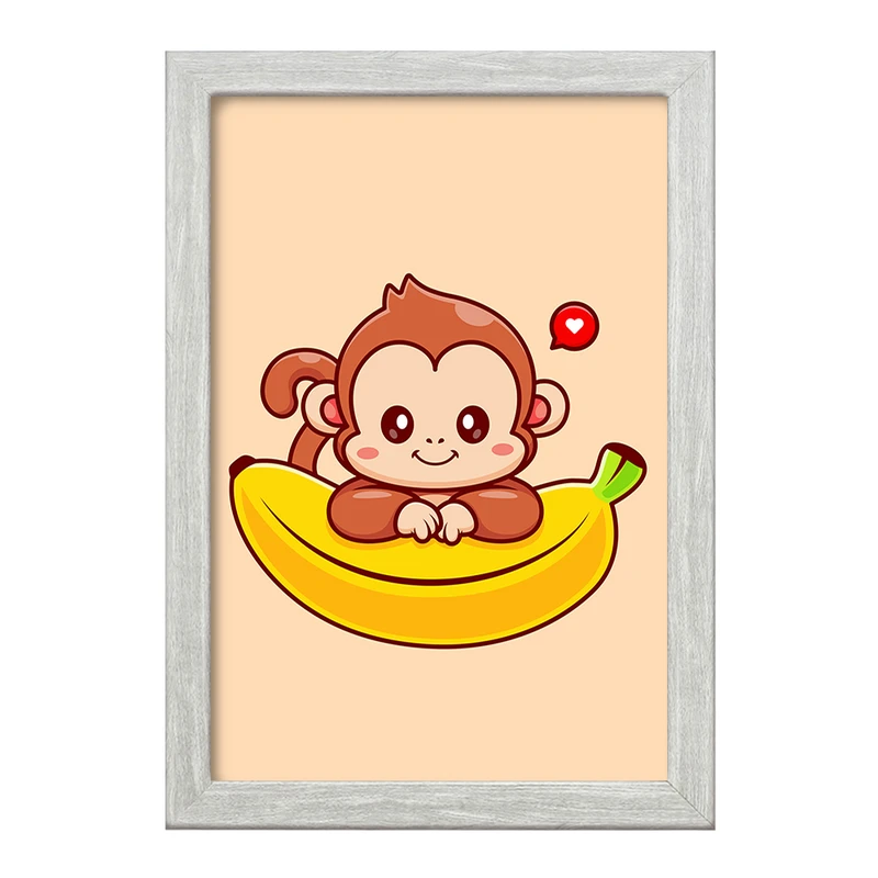 تابلو خندالو طرح حیوانات بامزه میمون کد 29717