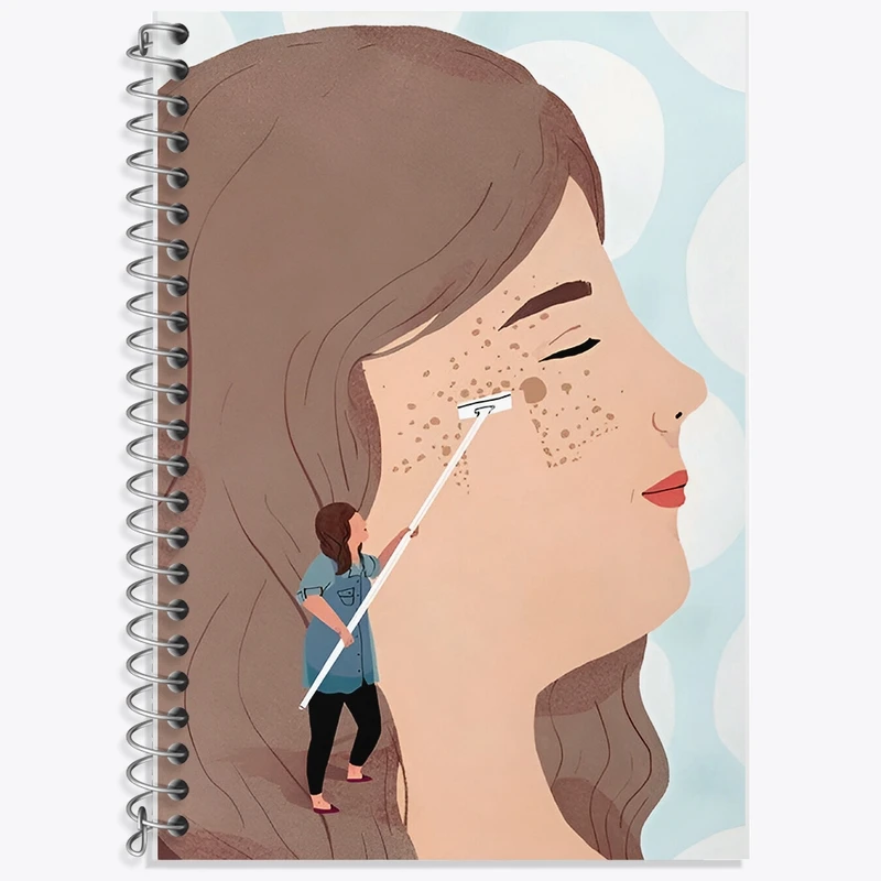 دفتر زبان 50 برگ خندالو مدل سه خط طرح مراقبت پوستی کد F10266