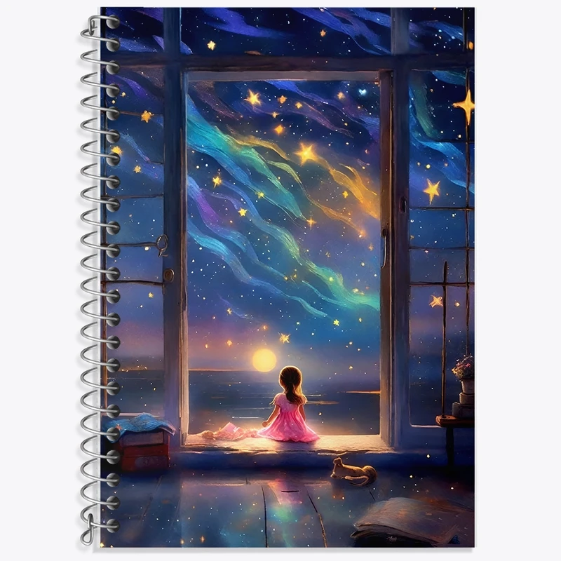 دفتر زبان 50 برگ خندالو مدل سه خط طرح دخترانه کد F11070