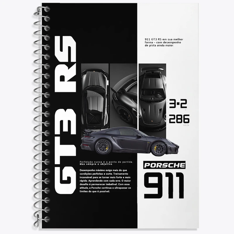 دفتر زبان 50 برگ خندالو مدل دو خط طرح پورشه (Porsche 911 GT3) کد F13738